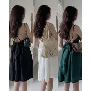 V459 Váy 2s dây chéo nơ lưng Audrey