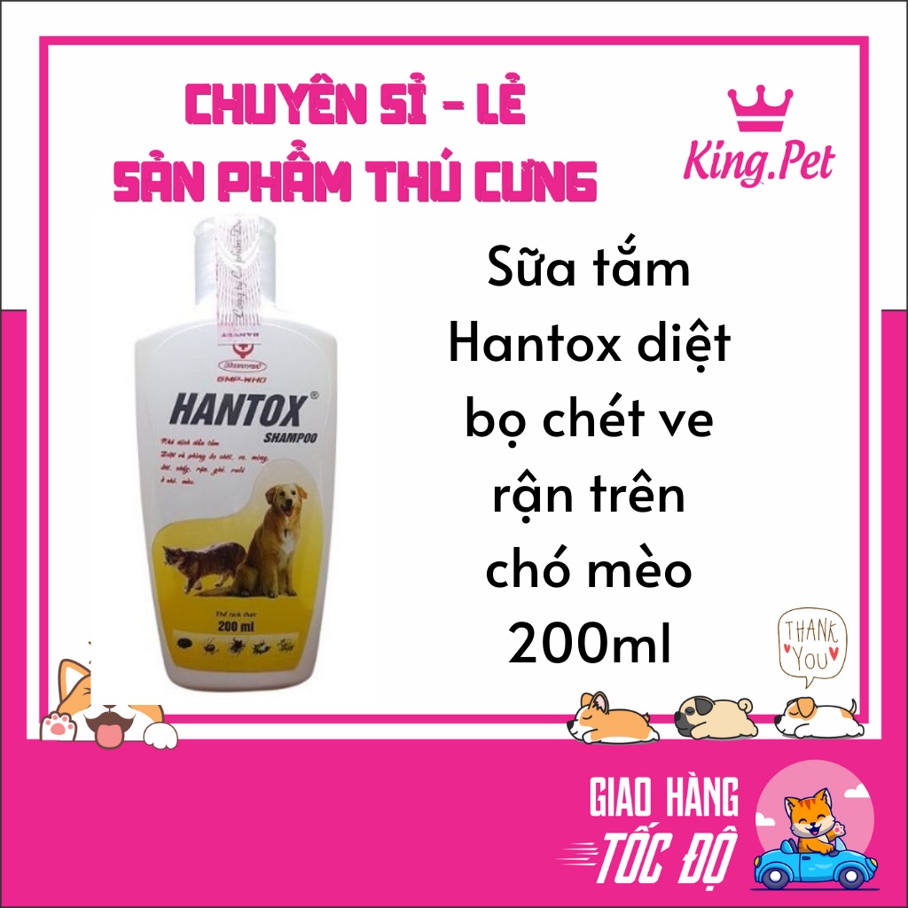 Sữa tắm Hantox diệt bọ chét ve rận trên chó mèo 200ml