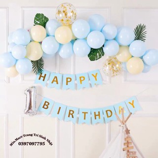 Combo Trang Trí Sinh Nhật Đầy Đủ Phụ Kiện Như Hình,Tặng Kèm Bơm Bóng, Băng Keo Và Số Tuổi CV11