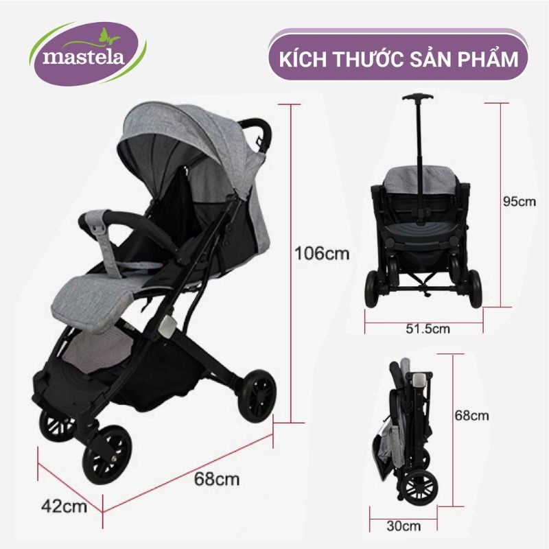Xe đẩy du lịch gấp gọn Mastela 275 Aluminum