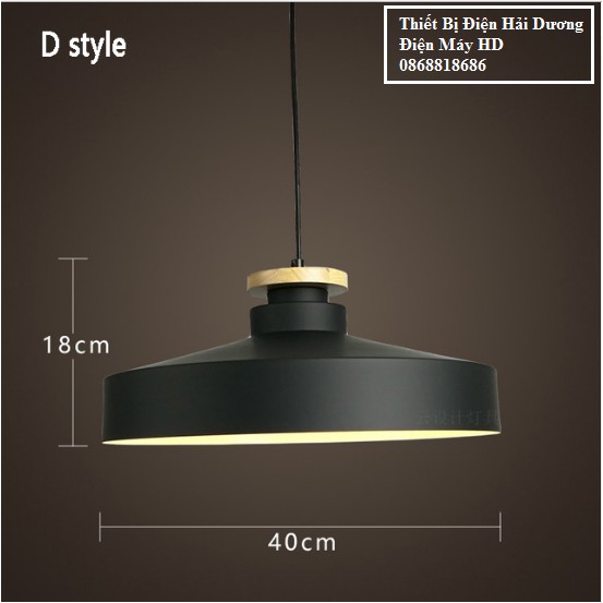 Chao đèn tròn nắp gỗ decor phong cách Bắc Âu TN123 (Trắng/Đen)