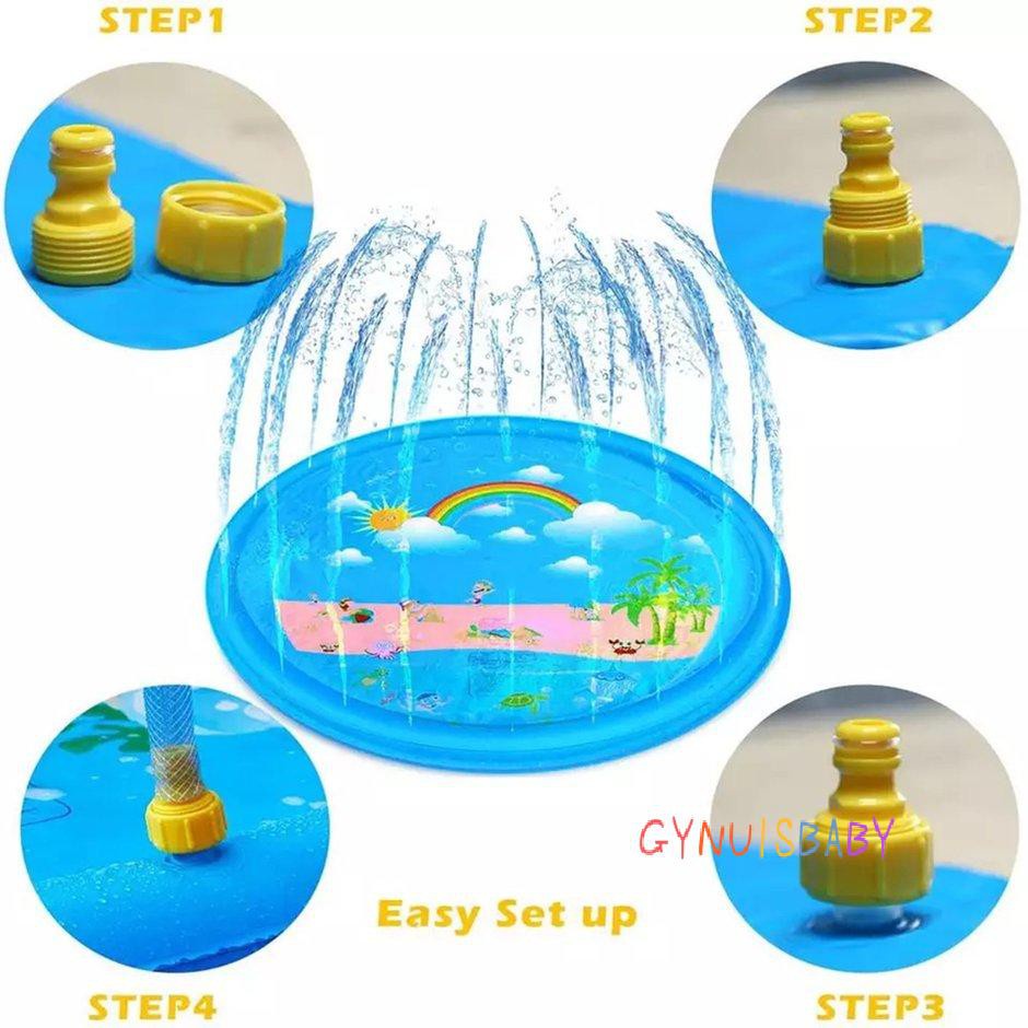 【GYB】Water Fountain Mat Rainbow Ocean Animal Fountain Pool Splash Pad Paddling Pool