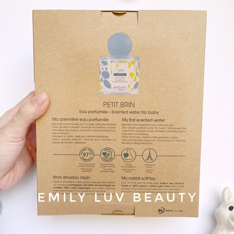 Set nước hoa cho bé KLORANE bébé tặng kèm thỏ bông cầm tay