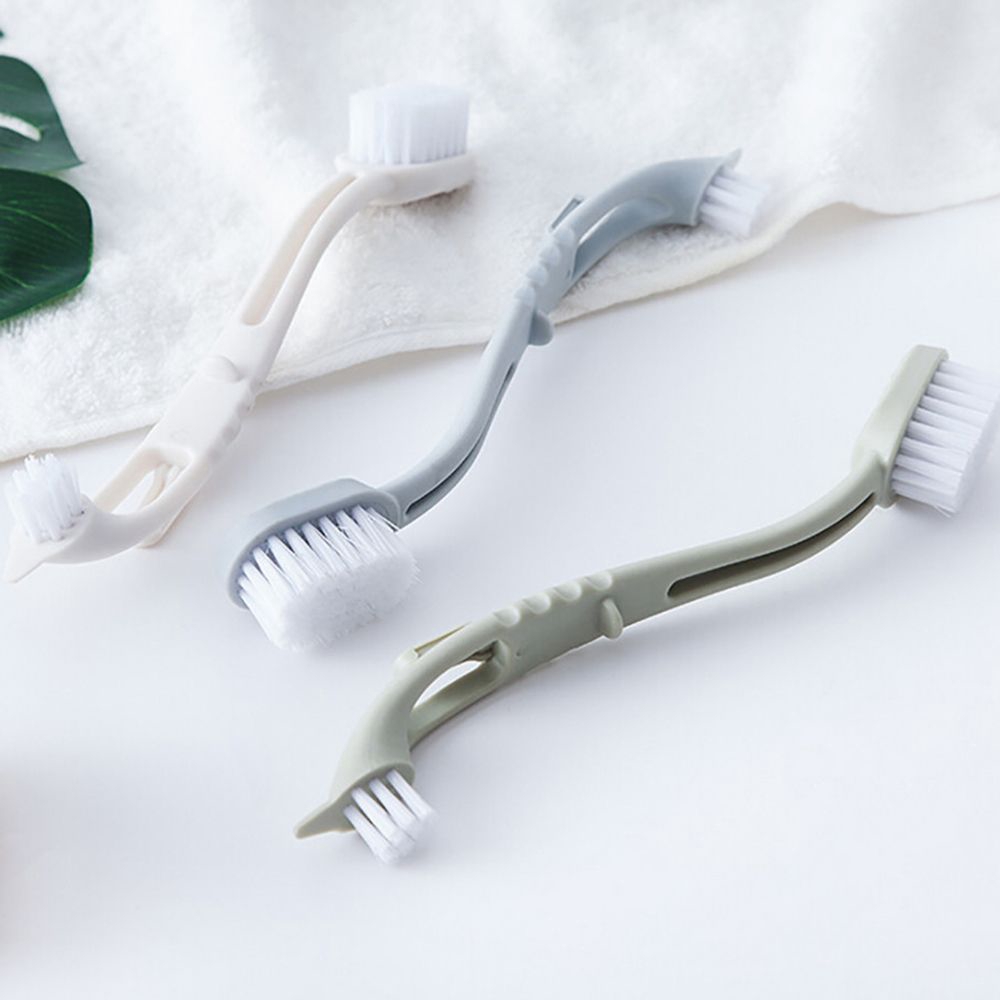 Bàn Chải Chà Giày Sneaker/Bồn Vệ Sinh Cán Dài Hai Đầu Sử Dụng Hàng Ngày Trong Nhà