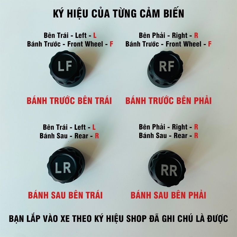 Cảm Biến Áp Suất Lốp Ô Tô Xe Hơi Gắn Ngoài Tiện Lợi, Pin Sạc Năng Lượng Mặt Trời, Màn Hình LCD Cao Cấp