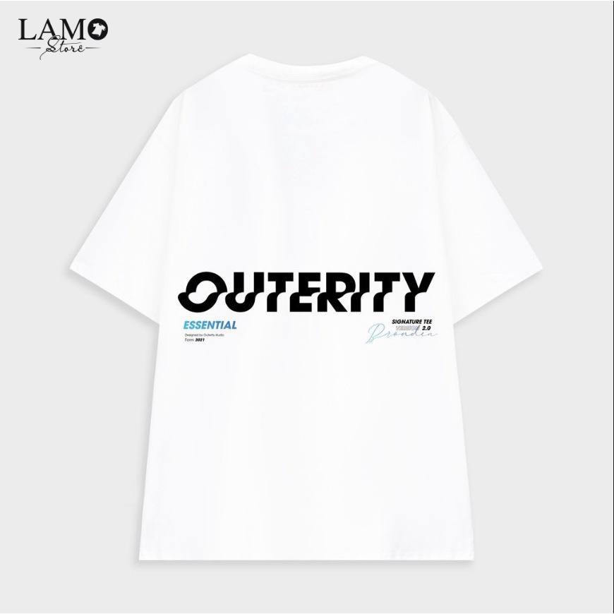 Áo thun Outerity Signature Trắng ver2.0-Lamo store V405)