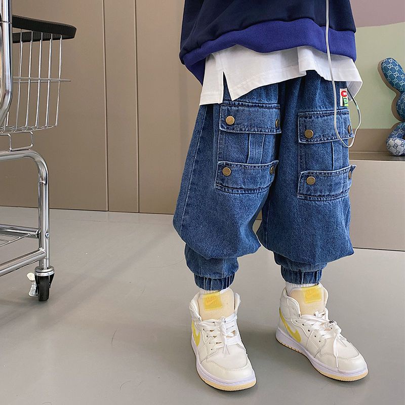 [Babycat] Hàng Có Sẵn Quần Yếm Jean Xuân Thu Phong Cách Nhật Bản Hàn Quốc Cho Bé Trai