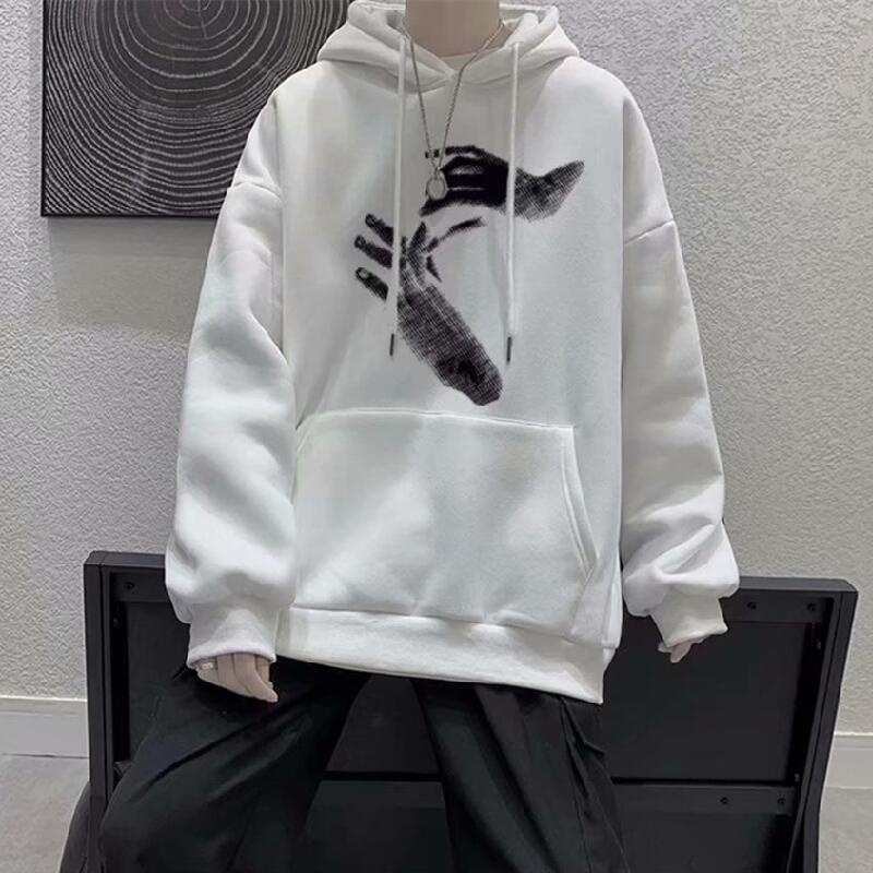 Áo Hoodie Thể Thao Dài Tay In Họa Tiết Cá Tính Thời Trang Mùa Đông Hàn Quốc Cho Nam Cỡ M-8XL