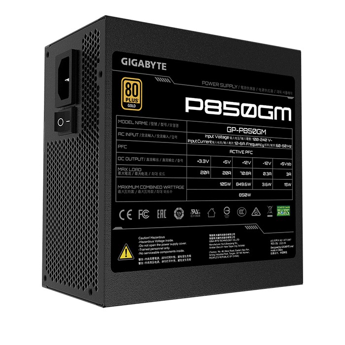 PSU máy tính Gigabyte P850GM 850W 80Plus