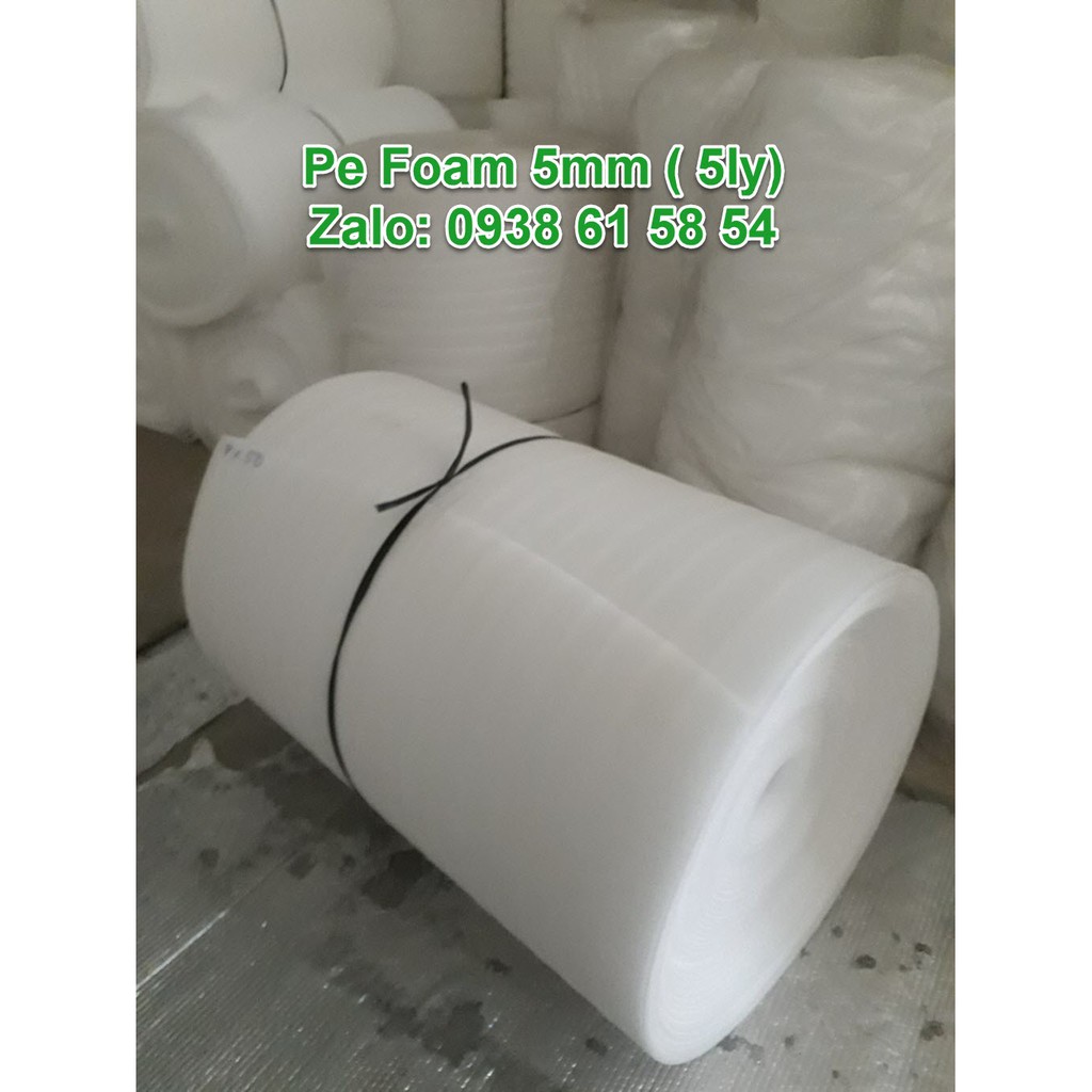 Cuộn Mút PE Foam Dày 5ly/mm Khổ Cao 50cm Dài 50m Bọc Gói Hàng