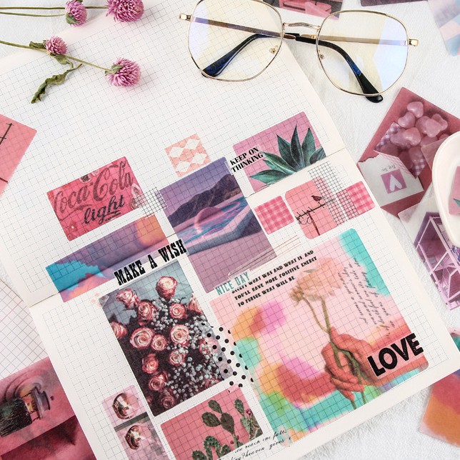 <Video Review> Bộ Sticker Hình Dán Phong Cách Vintage Trang Trí Sổ Tay Nhật Ký Điện Thoại Khay Đựng Bút M010