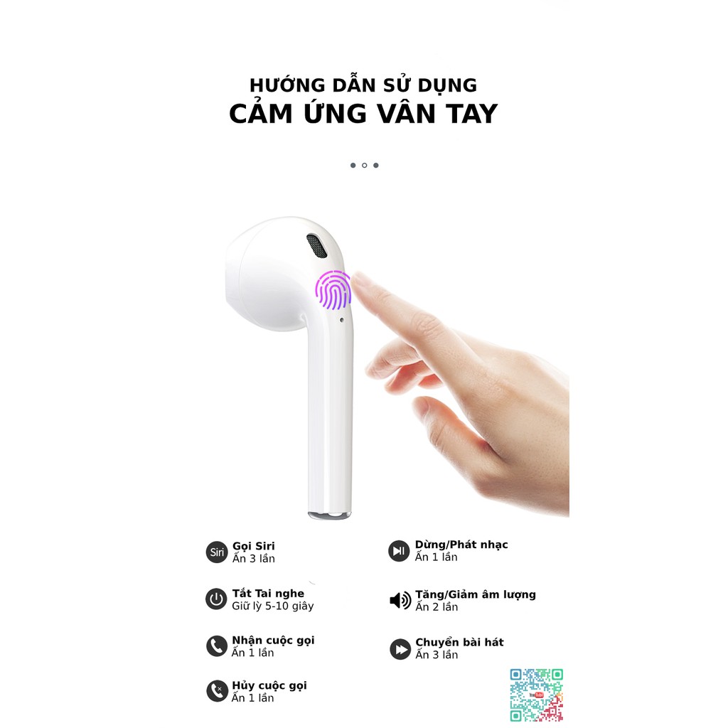 TAI NGHE BLUETOOTH i12 TWS PRO NHÉT TAI BLUETOOTH CẢM BIẾN VÂN TAY VÀ iNPOD 12 5.0