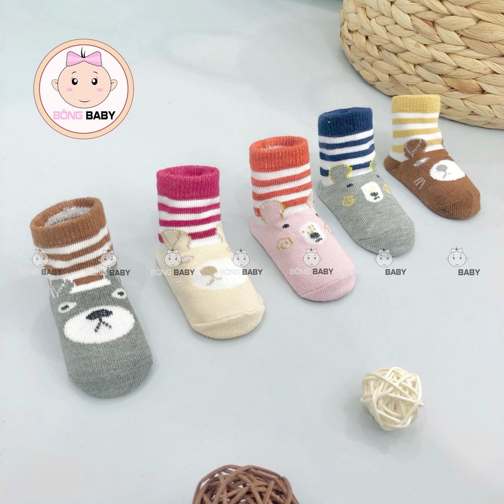 Set 10 đôi tất baby cao cấp cho bé từ 1 - 3 tuổi - Tất trẻ em cotton hình thú ngộ nghĩnh sang xịn mịn mùa thu đông