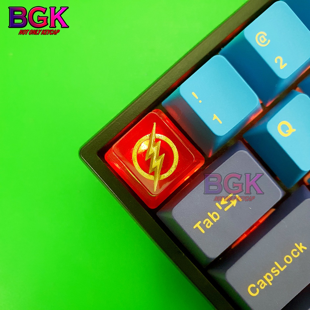 Keycap Lẻ hình LOGO The Flash DC OEM profile ( keycap resin độc lạ )( Keycap Artisan )