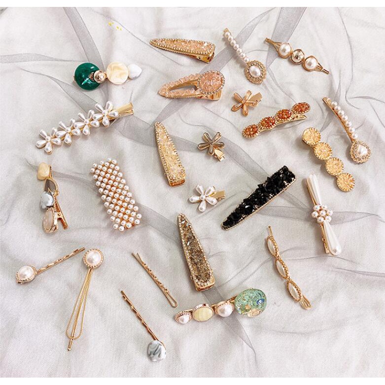 Kẹp Tóc Nhỏ Đính Ngọc Trai Tinh Tế Phong Cách Hàn Quốc Mới Cho Nữ