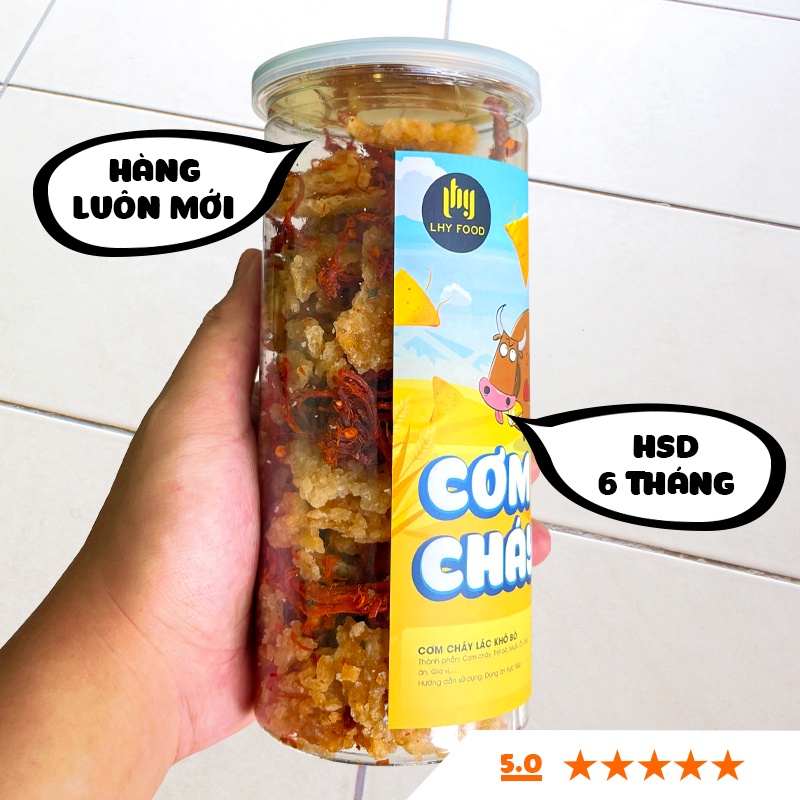 Cơm cháy lắc khô bò cay 300g 🍟FREESHIP🍟 khô bò xé sợi giòn cay LHYFOOD đồ ăn vặt Hà Nội vừa ngon vừa rẻ