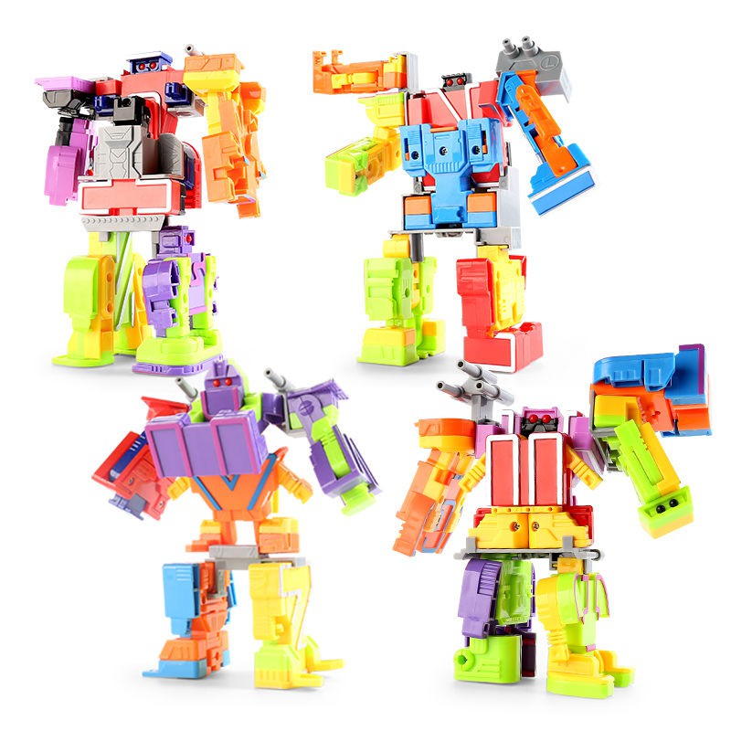 ❁◑❇đồ chơi robot biến hình kỹ thuật số, bộ đồ kết hợp kim cương bảng chữ cái dành cho trẻ em, bộ xếp hình cho bé trai 5-
