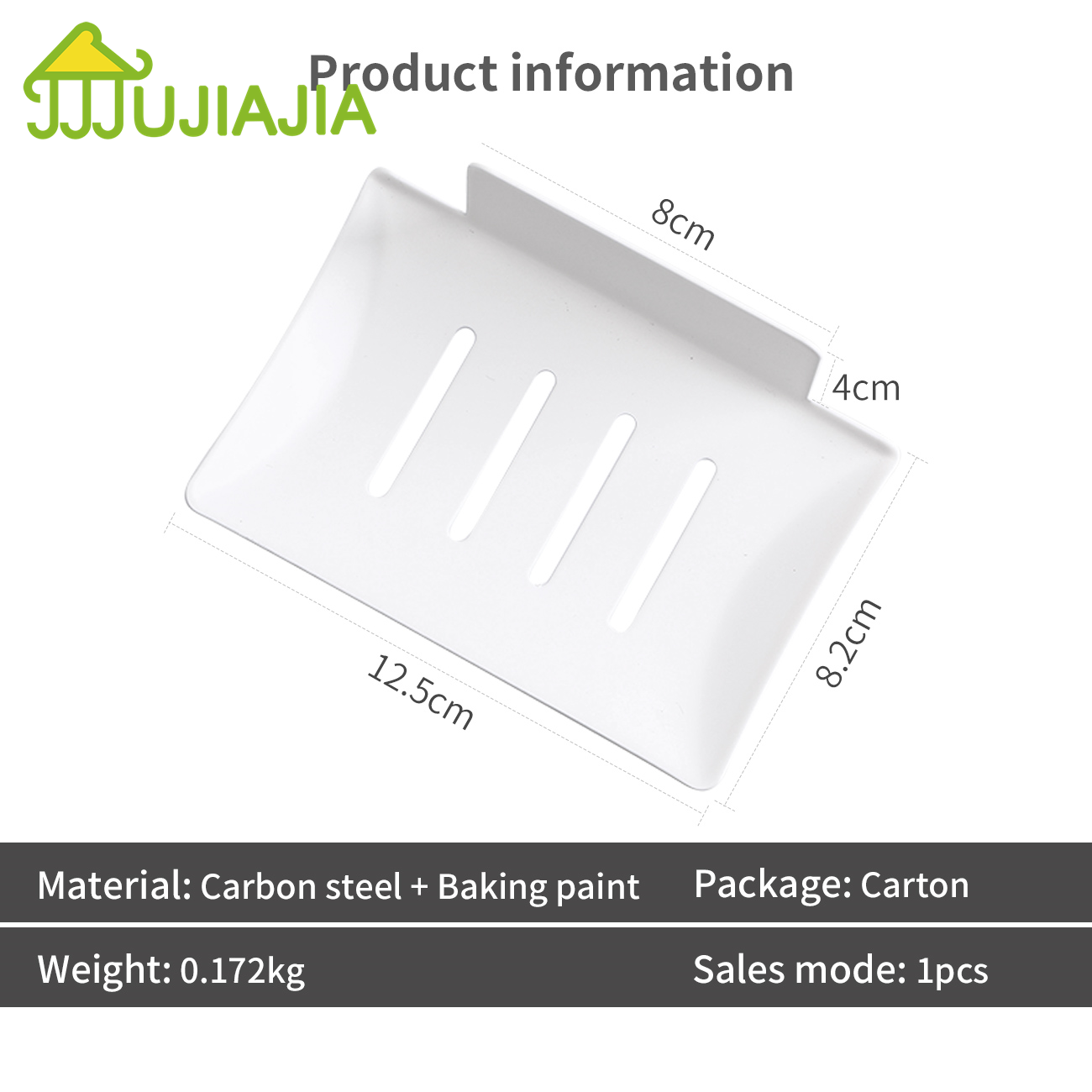 JUJIAJIA Free Punch Wall-Mounted Draining Carbon Steel Soap Holder Bathroom