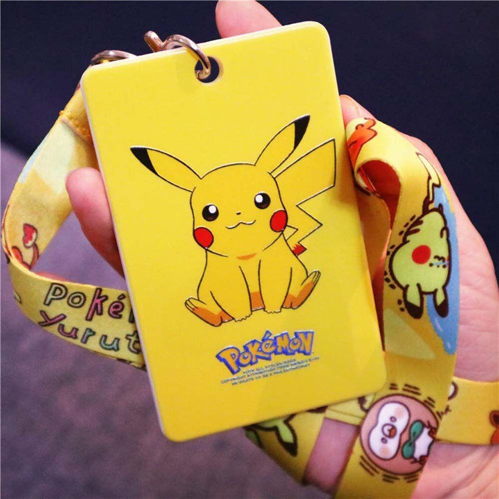Vỏ Bọc Thẻ Ngân Hàng / Xe Buýt / Thẻ Tín Dụng In Hình Pikachu QUINTON Đáng Yêu Kèm Dây Đeo