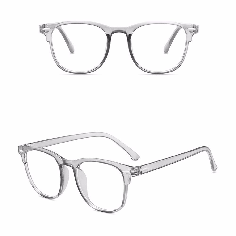 Mắt Kính Gọng Oval Trong Suốt Chống Ánh Sáng Xanh Thời Trang Hàn Quốc Cho Nam Và Nữ