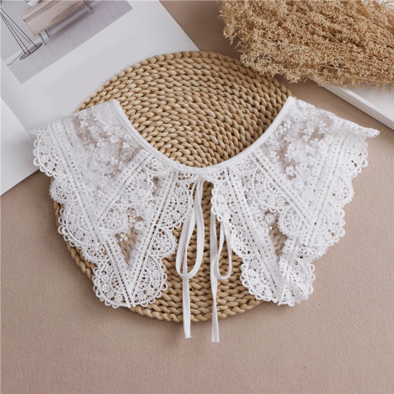 Cô áo giả chống nắng họa tiết hoa vải ren có thể tháo rời mini thiết kế thời trang | BigBuy360 - bigbuy360.vn