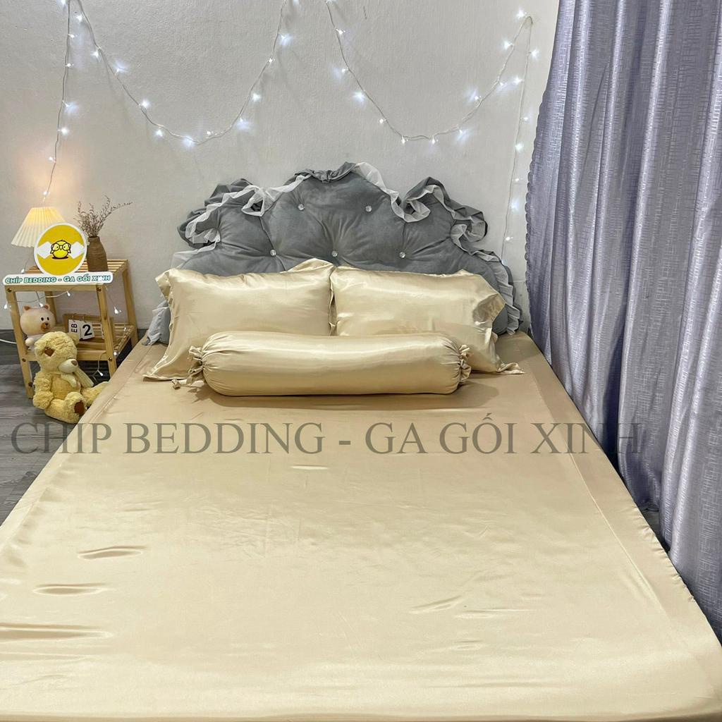 TRỌN BỘ DRAP PHI LỤA THÁI TUẤN HÀNG LOẠI 1 - VÀNG KEM - ĐỦ KÍCH THƯỚC( ẢNH THẬT SHOP CHỤP)
