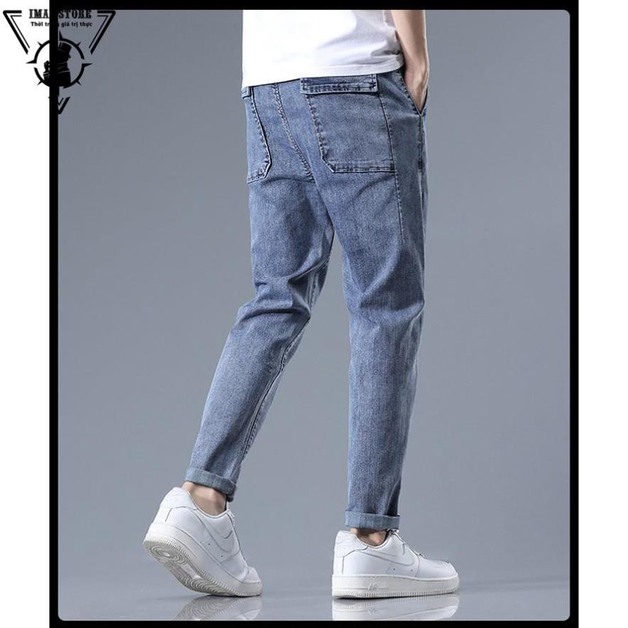 Quần Jean, Baggy, jeans, bò nam, túi hộp 2 mầu đen xanh, ống xuông,rộng mã TH-01 style hàn quốc