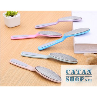 01 Dụng Cụ Chà Gót Chân 2 in 1, bàn chải kim loại, cây tẩy tế bào chết mà miếng chà nhámtẩy tế bào chết da chân_HL069