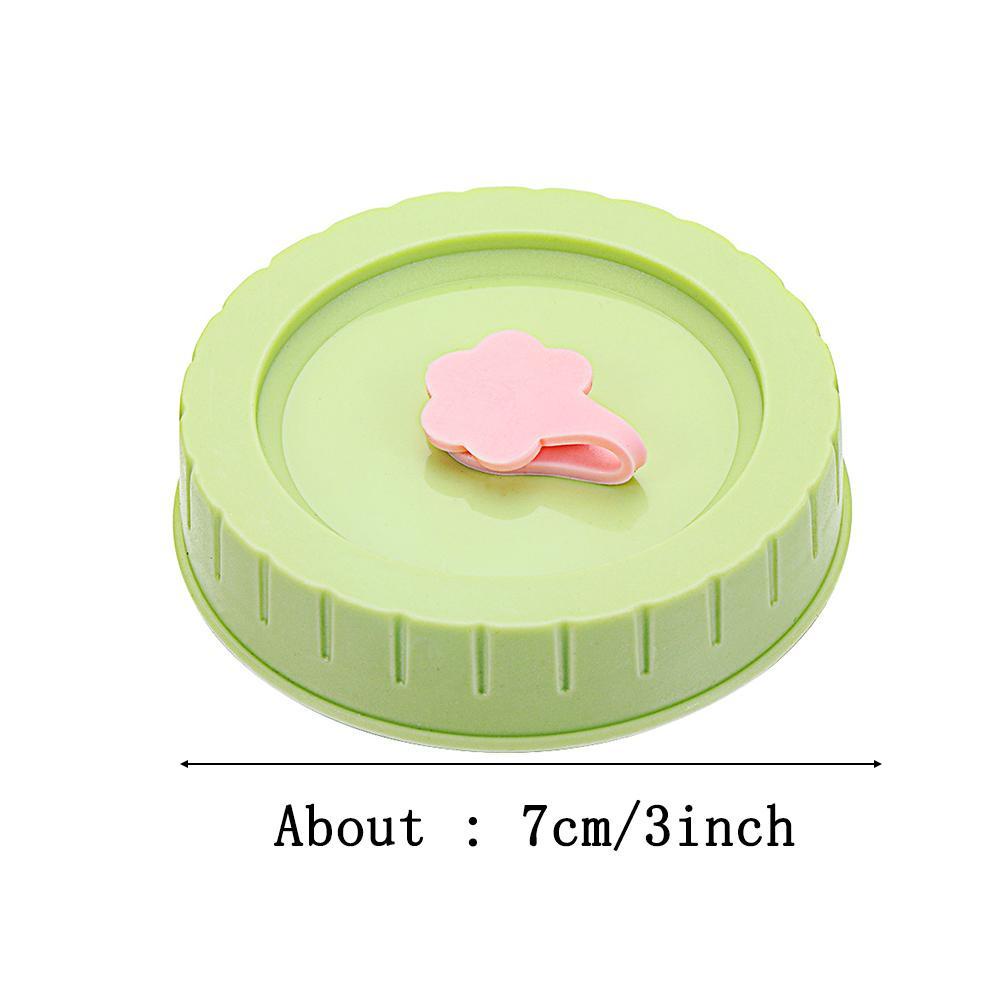 LEISURE Set 1 / 4 Nắp Đậy Hũ Đựng Thực Phẩm Bằng Nhựa Hình Mason Dễ Thương