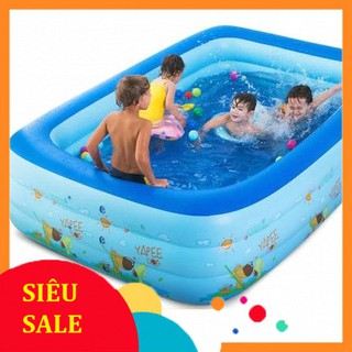 [SALE OFF][Mã TOYNOV giảm 10% tối đa 15K đơn từ 50K] BỂ BƠI PHAO BƠI 3 TẦNG CHỮ NHẬT 1,3M + KEO VÁ[GIÁ RẺ]