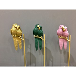Tượng decor, trang trí đôi chim anh vũ