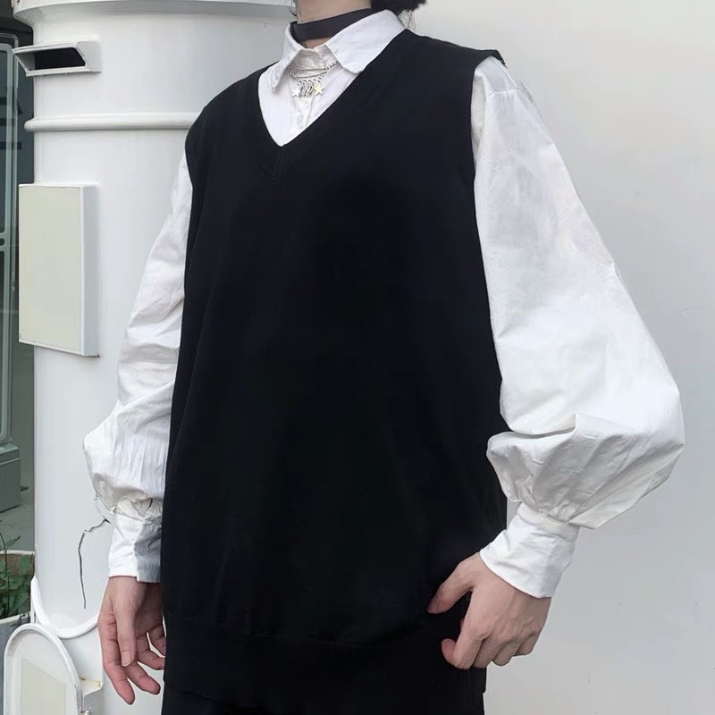 Áo Gile Trơn Form Rộng Unisex Nam Nữ phong cách ulzzang