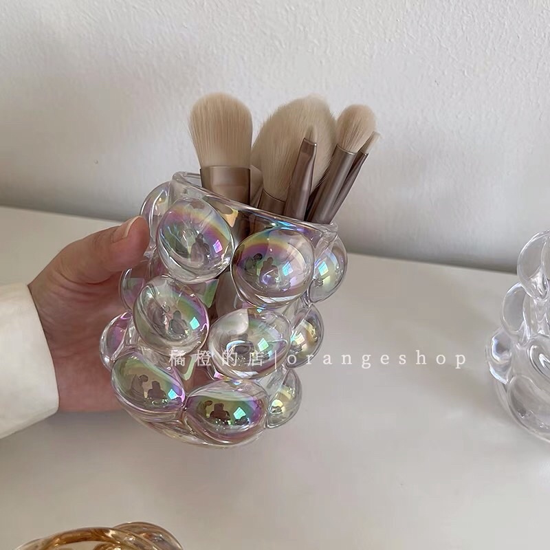 Cốc đựng cọ trang điểm Hàn Quốc Có sẵn, đựng bút, đồ trang trí bằng thuỷ tinh Order 2 tuần Trang Xuka