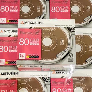 Block 5 đĩa cd trắng mitsubishi phono.