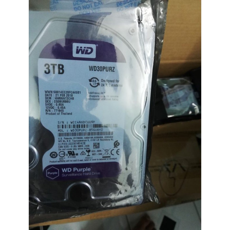 HDD 💎𝓕𝓡𝓔𝓔𝓢𝓗𝓘𝓟💎 Ổ CỨNG HDD PC WesternDigital 3TB Purple (Chuyên Camera) - BH 24 THÁNG SPTECH COMPUTER | BigBuy360 - bigbuy360.vn