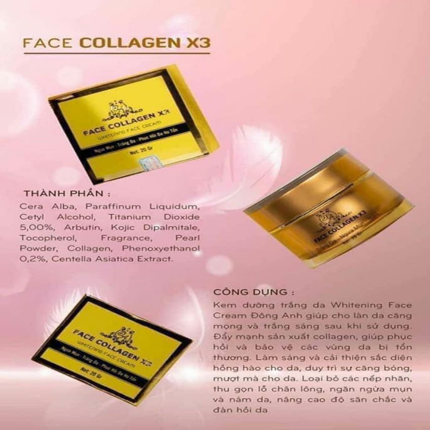 [Chính hãng] Combo Kem Face Serum Collagen X3 Ngừa Mụn, Mờ Thâm Nám, Mỹ Phẩm Đông Anh