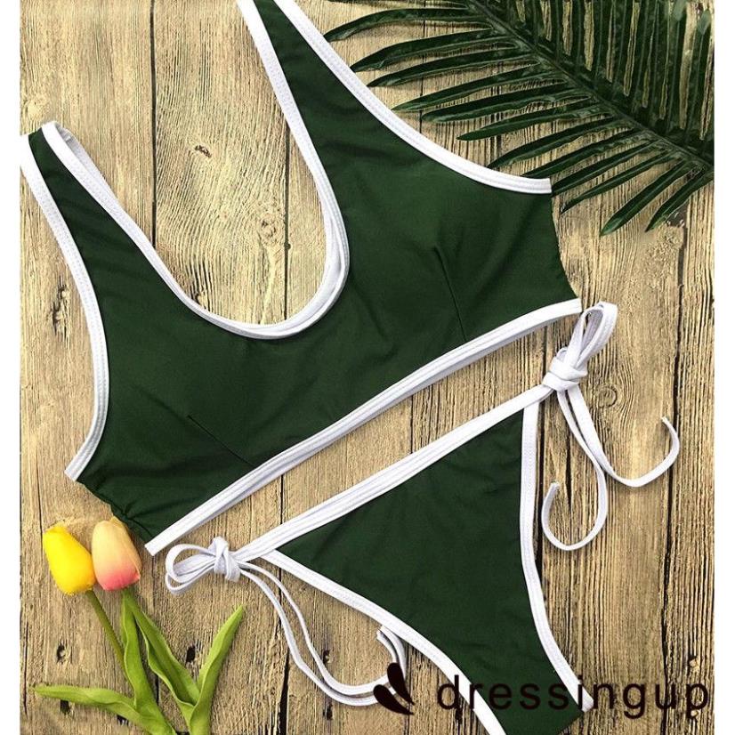 Xả Bộ bikini 2 mảnh nhiều màu sắc thiết kế viền trắng quyến rũ cá tính dành cho nữ | BigBuy360 - bigbuy360.vn
