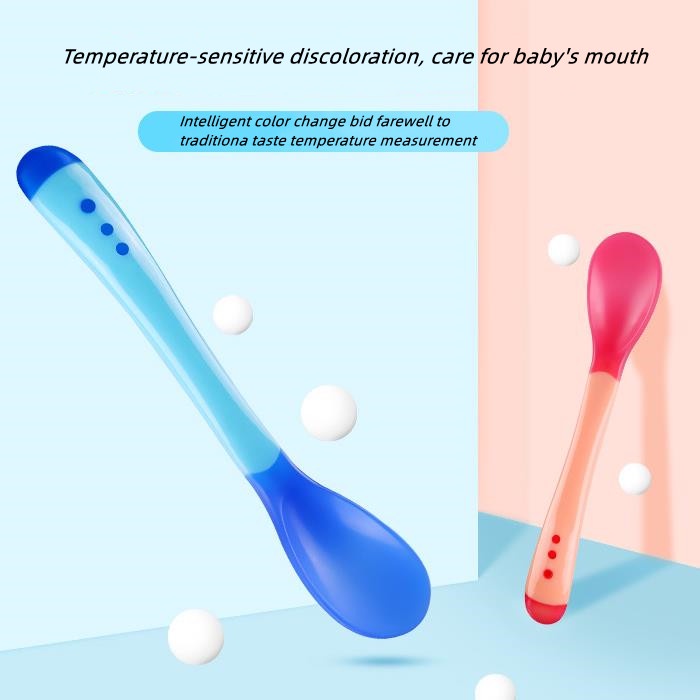 3 màu sắc dễ thương Nhiệt kế cho bé Muỗng nhựa