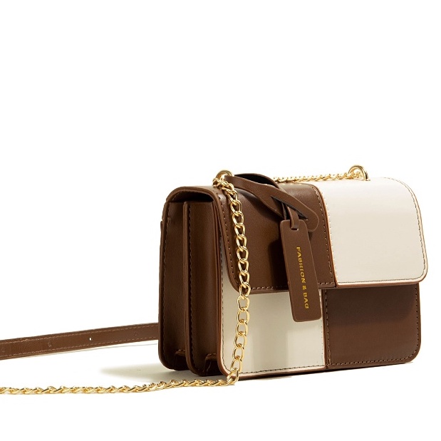 🌸Hàng Order🌸 Túi Xách Muzi&kai Chính Hãng Da Trơn Họa Tiết Nắp Gập Dinh Quai Da Phối Xích Sang Chảnh Nữ Tính 🌸Quảng Châu