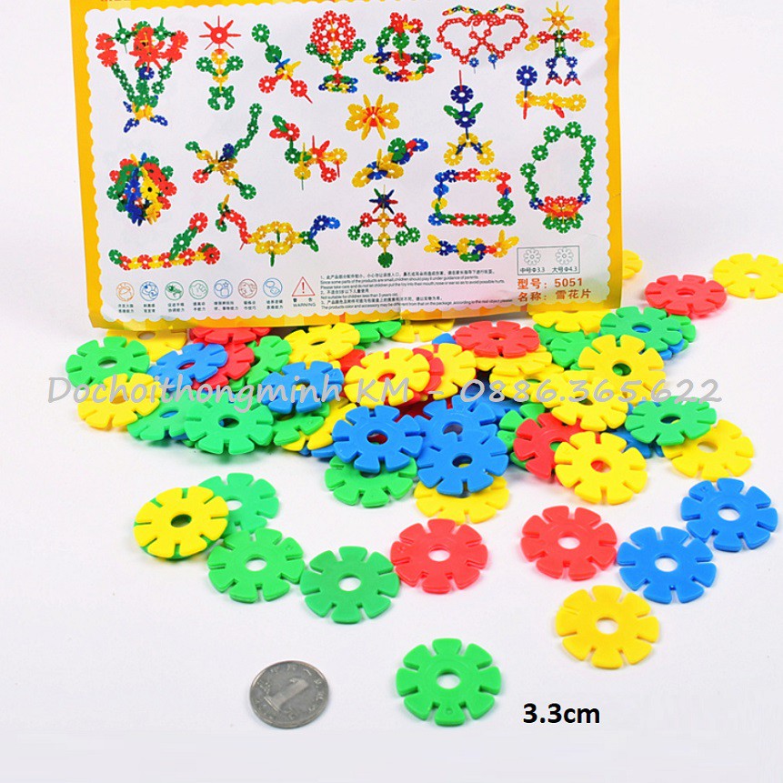 T50 T51 - Túi Lego hoa cúc trơn và có sô, phép tính phía trong lắp ghép kết hợp học toán