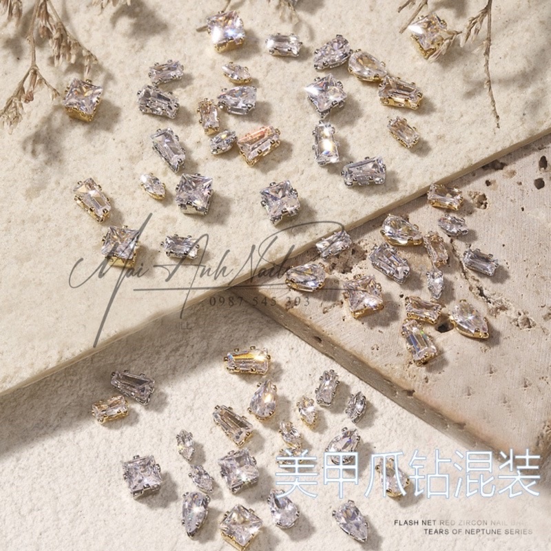 Charm nhẫn - Đá hình Nails