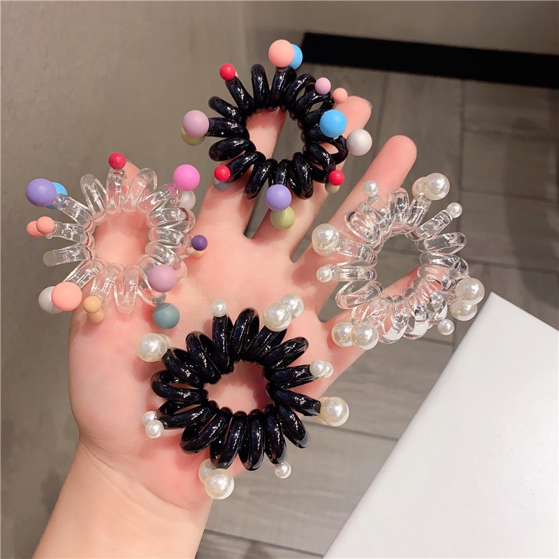 Dây cột tóc lò xo nhiều màu đơn giản dễ thương TIMSTORE