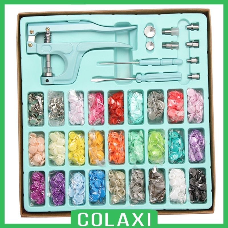 [COLAXI]312pcs Snap Button Kit Metal Snaps Studs w/ Pliers Press Tool for Sewing