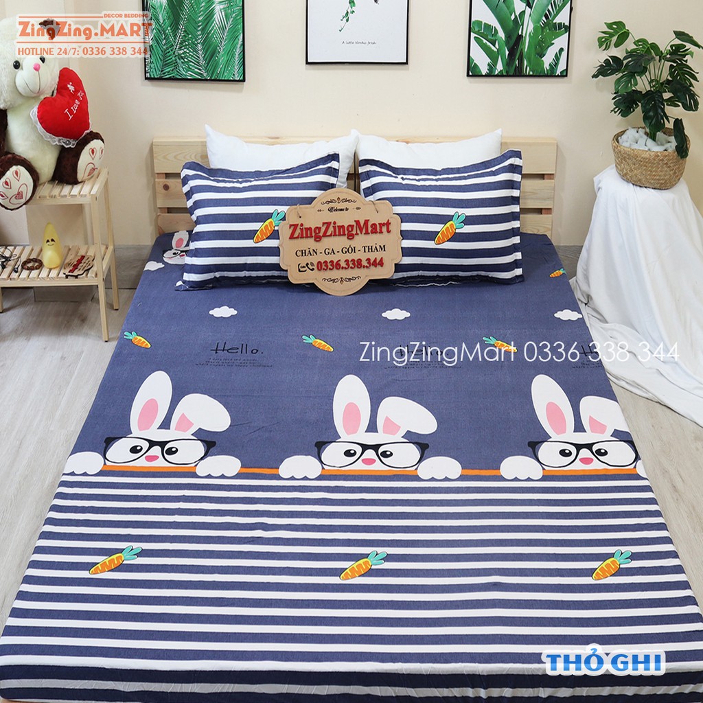 Bộ Ga Gối Poly Ga trải giường | Bộ Drap giường - Họa Tiết Nhiều Mẫu - ZingZingMart