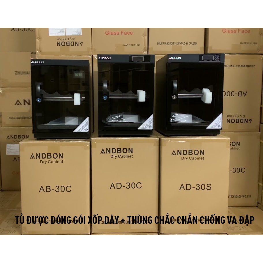 Tủ chống ẩm máy ảnh 30 Lít ANDBON, Tủ hút ẩm máy ảnh 30L tự động hai ngăn chống xước,tiết kiệm điện Drybox