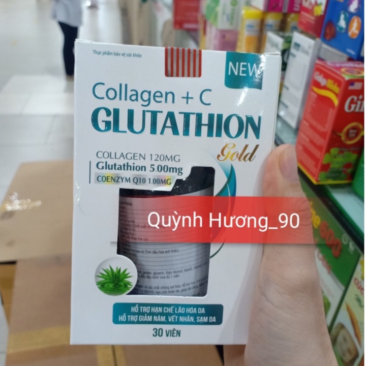 Viên uống COLLAGEN +C Glutathion gold lọ 30 viên giúp đẹp da chống lão hóa