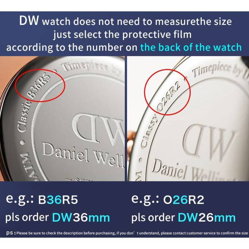 Kính Cường Lực Bảo Vệ Màn Hình Đồng Hồ Daniel Wellington DW 26mm 28mm 30mm 32mm 34mm 36mm 38mm 40mm
