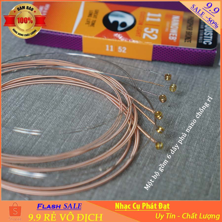 Bộ dây đàn guitar acoustic Elixer cỡ 11 l Cam kết chính hãng Mỹ USA