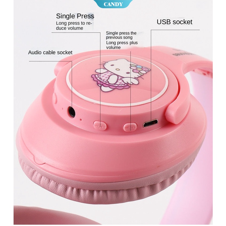 Tai Nghe Chụp Tai Chống Ồn Hình Hello Kitty Cho Android Universal