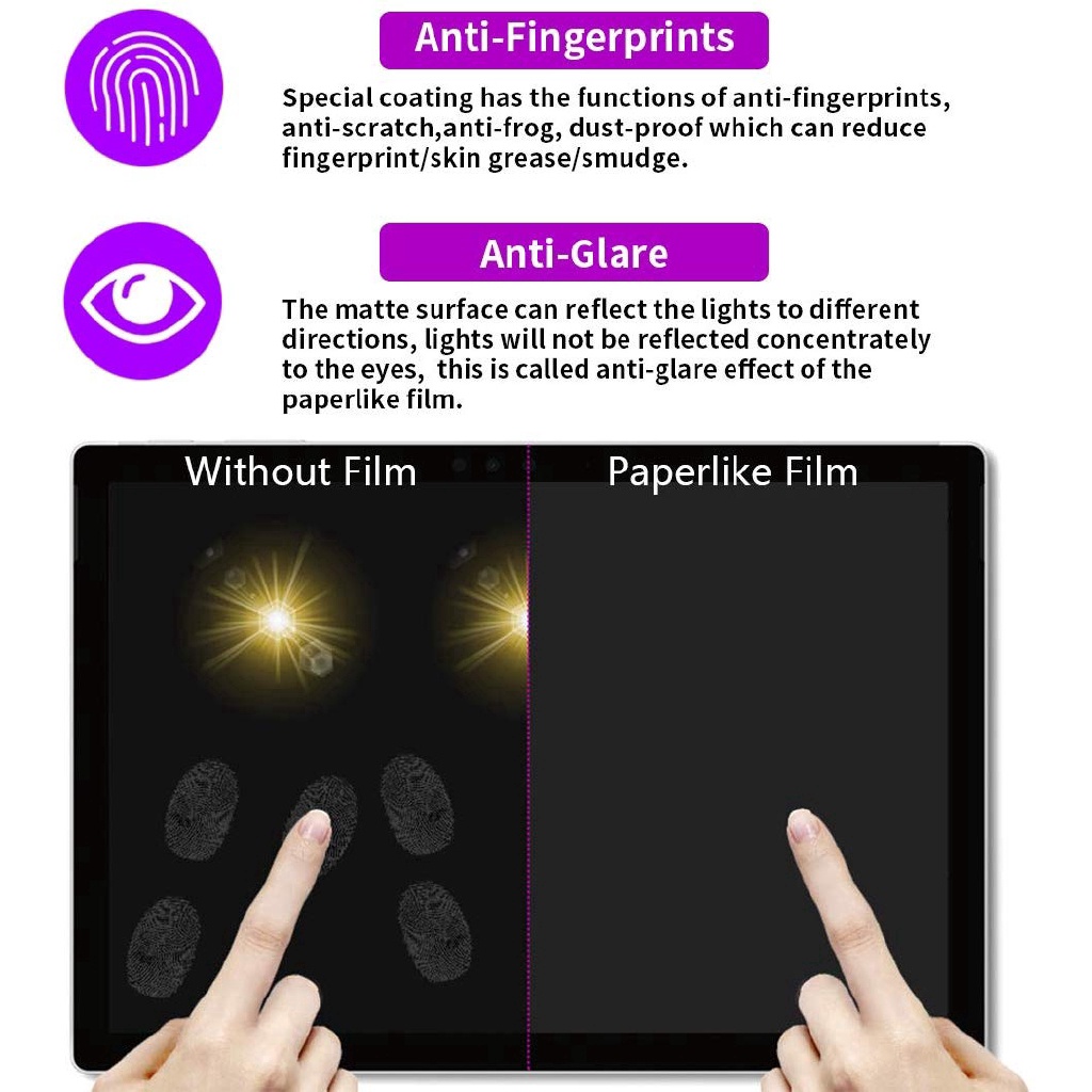 Paperfeel screen protector cho microsoft surface pro 8/9 / x / 7/6/5/4/3 surface go 2/3 book laptop 1/2/3 viết như trên giấy